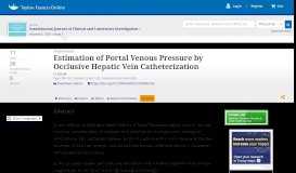 
							         Estimation of Portal Venous Pressure by Occlusive Hepatic Vein ...								  
							    