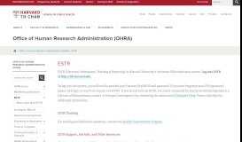 
							         ESTR | Office of Human Research Administration (OHRA ...								  
							    