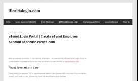 
							         eTenet Login Portal | Create eTenet Employee Account ...								  
							    