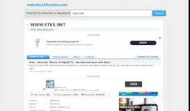 
							         etex.net at WI. Etex - Internet, Phone, & Digital TV – Bundle and save ...								  
							    
