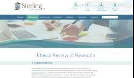 
							         Ethical Review of Research - Sterling IRB								  
							    