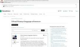 
							         Etihad Airways baggage allowance - Air Travel Forum - TripAdvisor								  
							    
