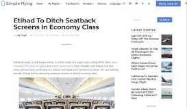 
							         Etihad To Ditch Seatback Screens In Economy Class - Simple Flying								  
							    