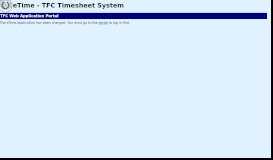 
							         eTime - TFC Timesheet System - TFC Web Application Portal								  
							    