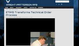
							         ETIMS Transforms Technical Order Process > Wright-Patterson AFB ...								  
							    