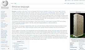 
							         Etruscan language - Wikipedia								  
							    