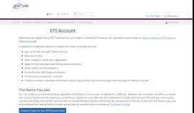 
							         ETS Account for GRE Tests (For Test Takers)								  
							    