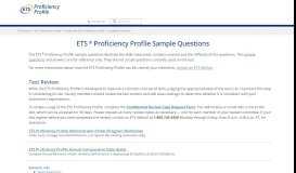 
							         ETS Proficiency Profile: Sample Questions								  
							    