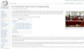 
							         EU Individual Open Chess Championship - Wikipedia								  
							    