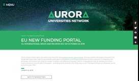 
							         EU New Funding Portal - Aurora Universities Network								  
							    