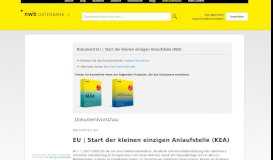 
							         EU; Start der kleinen einzigen Anlaufstelle (KEA) - NWB Datenbank								  
							    