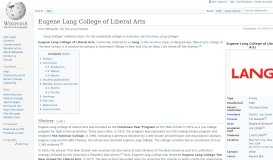 
							         Eugene Lang College of Liberal Arts - Wikipedia								  
							    