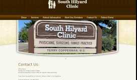 
							         Eugene, Oregon Family Physicians - Contact Us - South Hilyard Clinic								  
							    