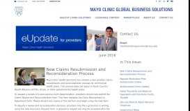 
							         eUpdate Newsletters - Mayo Clinic Global Business Solutions								  
							    