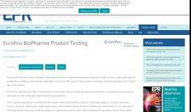 
							         Eurofins BioPharma Product Testing - European Pharmaceutical Review								  
							    
