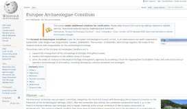 
							         Europae Archaeologiae Consilium - Wikipedia								  
							    