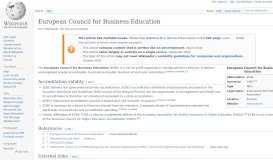 
							         European Council for Business Education - Wikipedia								  
							    
