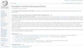 
							         European Customs Information Portal - Wikipedia								  
							    
