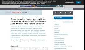 
							         European dog owner perceptions of obesity and factors associated ...								  
							    