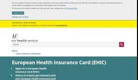 
							         European Health Insurance Card (EHIC) - HSE.ie								  
							    