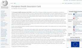 
							         European Health Insurance Card - Wikipedia								  
							    