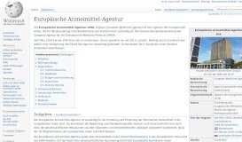 
							         Europäische Arzneimittel-Agentur – Wikipedia								  
							    