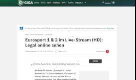 
							         Eurosport-Live-Stream legal und kostenlos online schauen - Giga								  
							    