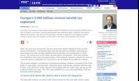 
							         Eurozone bailout: Taxpayer transfer to the wealthy? | VOX, CEPR ...								  
							    