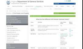
							         eVA Vendor Statuses - Department of General Services								  
							    