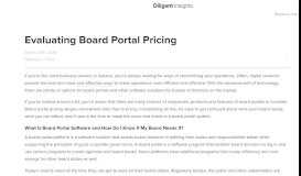 
							         Evaluating Board Portal Pricing | Diligent Insights								  
							    