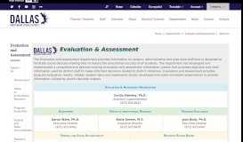 
							         Evaluation and Assessment / Evaluation & Assessment - Dallas ISD								  
							    