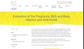 
							         Evaluation of the Pregnancy, Birth and Baby Helpline and Web Portal ...								  
							    