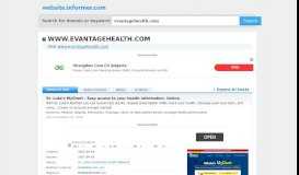 
							         evantagehealth.com at WI. St. Luke's MyChart - Easy access to your ...								  
							    