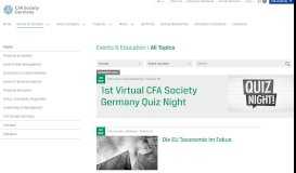 
							         Events & Education | CFA Society Germany								  
							    