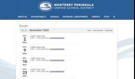 
							         Events | Monterey Peninsula Unified School District								  
							    