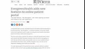 
							         EvergreenHealth adds new features to online patient portal | Kirkland ...								  
							    