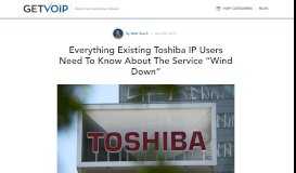 
							         Everything Existing Toshiba IP Users Need To Know | GetVoIP								  
							    