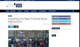 
							         Everything You Need To Know About NSFAS 2019 - The Daily Vox								  
							    