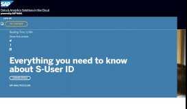 
							         Everything you need to know about S-User ID | SAP Analytics Cloud ...								  
							    
