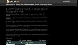 
							         Everything you need to know about WhatsApp Web - gHacks ...								  
							    