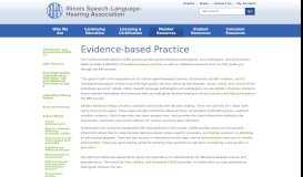 
							         Evidence-based Practice | Illinois Speech-Language-Hearing ...								  
							    