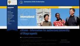
							         eVision - Information for University of Otago agents, International ...								  
							    