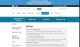 
							         eVital - NYC Health - NYC.gov								  
							    
