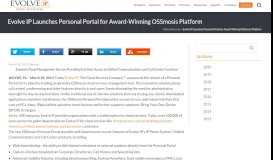
							         Evolve IP Launches Personal Portal for Award-Winning ...								  
							    