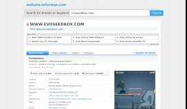
							         evoseedbox.com at WI. EvoSeedbox - Website Informer								  
							    