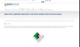 
							         EWS Pest control receives the IPM & KPMB certificates again - EWS ...								  
							    