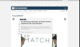 
							         Ex-McKinsey-Manager gründen Online-Plattform für freie Berater ...								  
							    