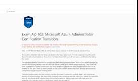 
							         Exam AZ-102: Microsoft Azure Administrator Certification Transition								  
							    