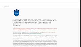 
							         Exam MB6-894: Development, Extensions and Deployment for ...								  
							    