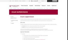 
							         Exam supervision | Western Sydney University								  
							    